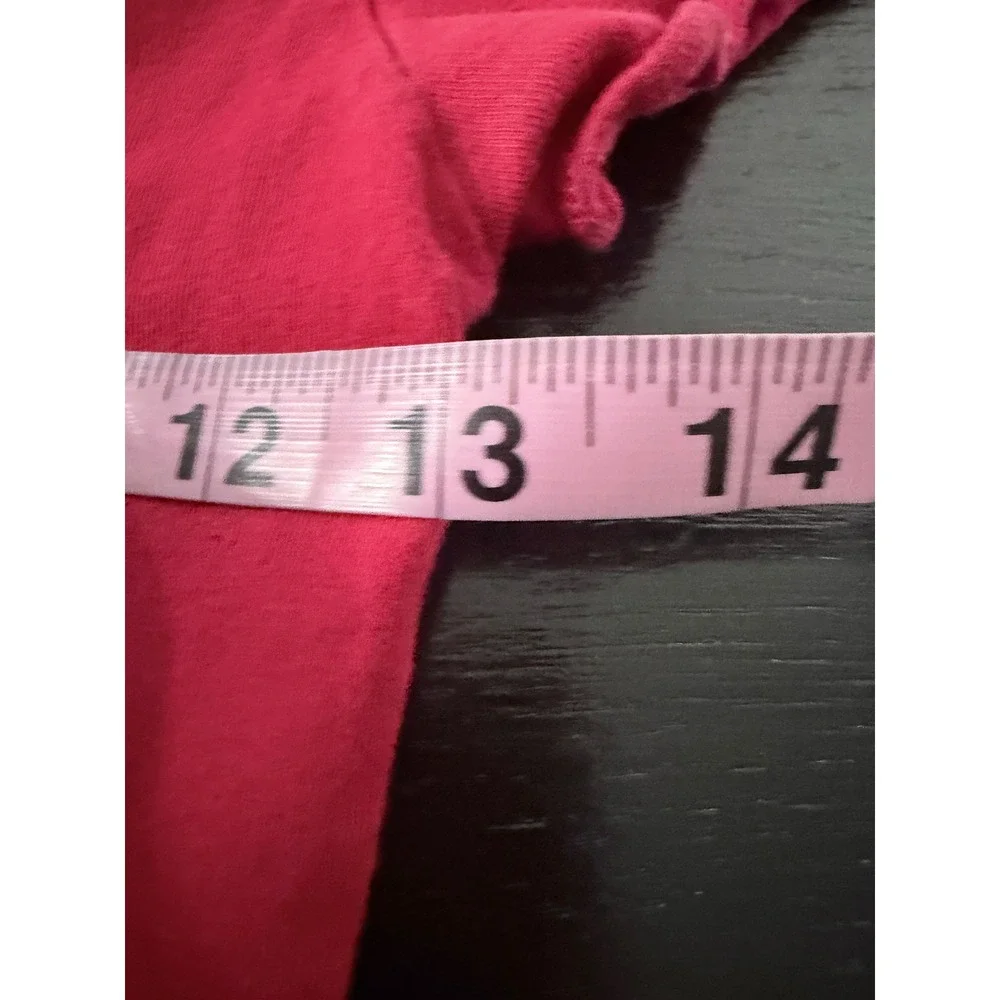 Brandy Melville Top Womens Red Ruched V-Neck Short Sleeve Cotton Baby Tee